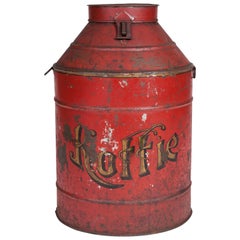 Large Paint and Gilt Coffee Container