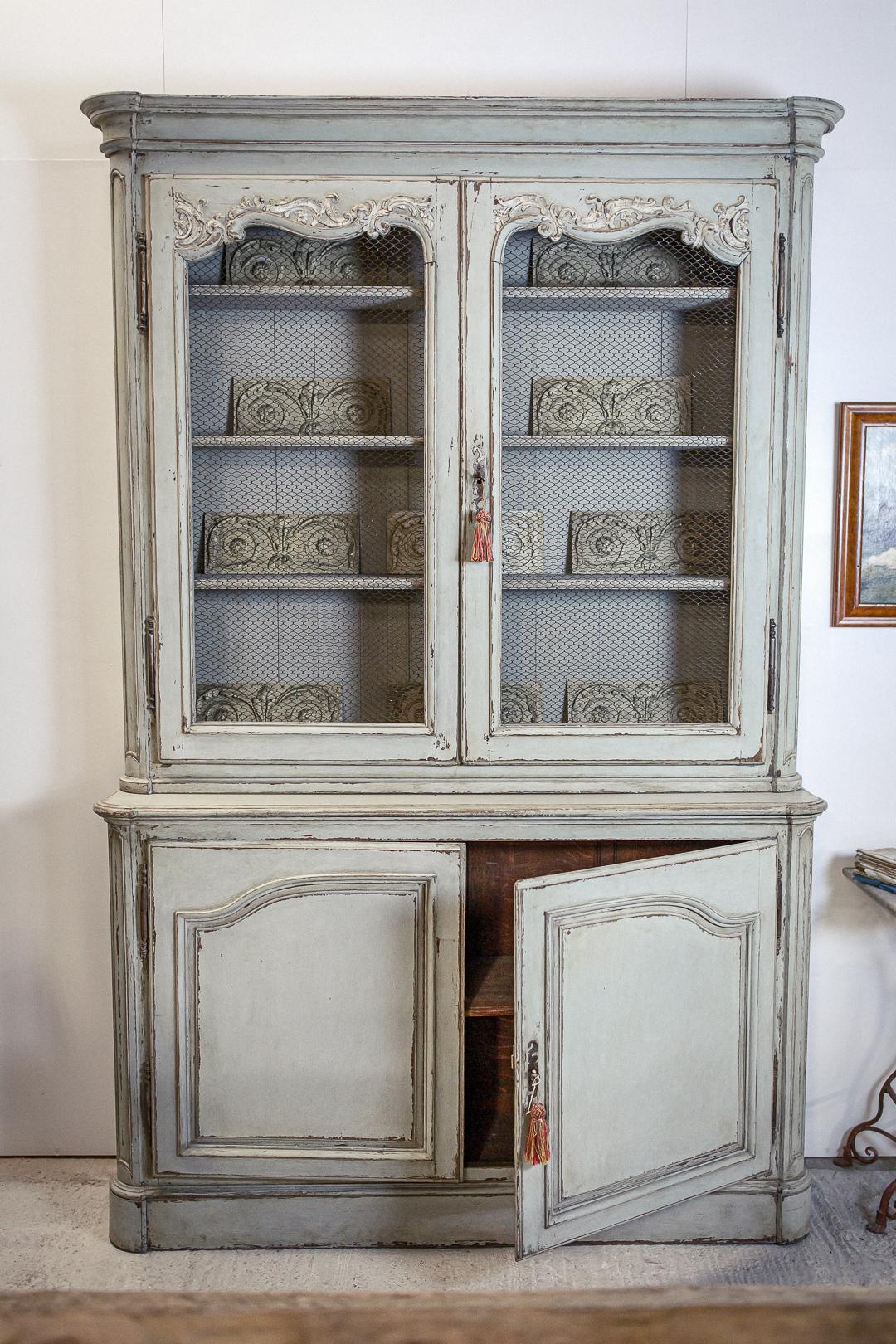 Large Painted 19th Century Bookcase or Buffet de Corps 5