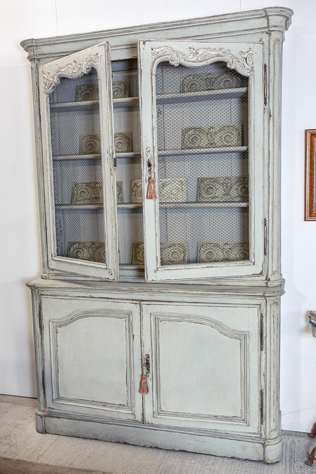 Large Painted 19th Century Bookcase or Buffet de Corps 7