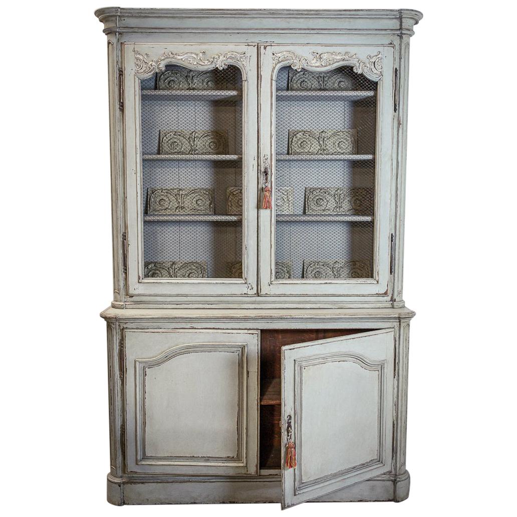 Large Painted 19th Century Bookcase or Buffet de Corps