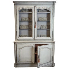 Antique Large Painted 19th Century Bookcase or Buffet de Corps