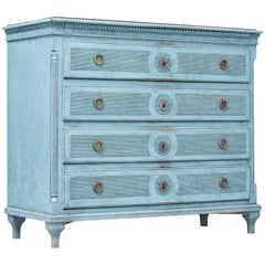 Large Painted 19th Century Swedish Chest of Drawers