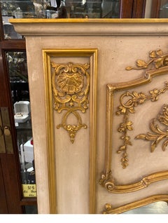 Large Painted and Gilt Wood Trumeau Mirror by Friedman Brothers