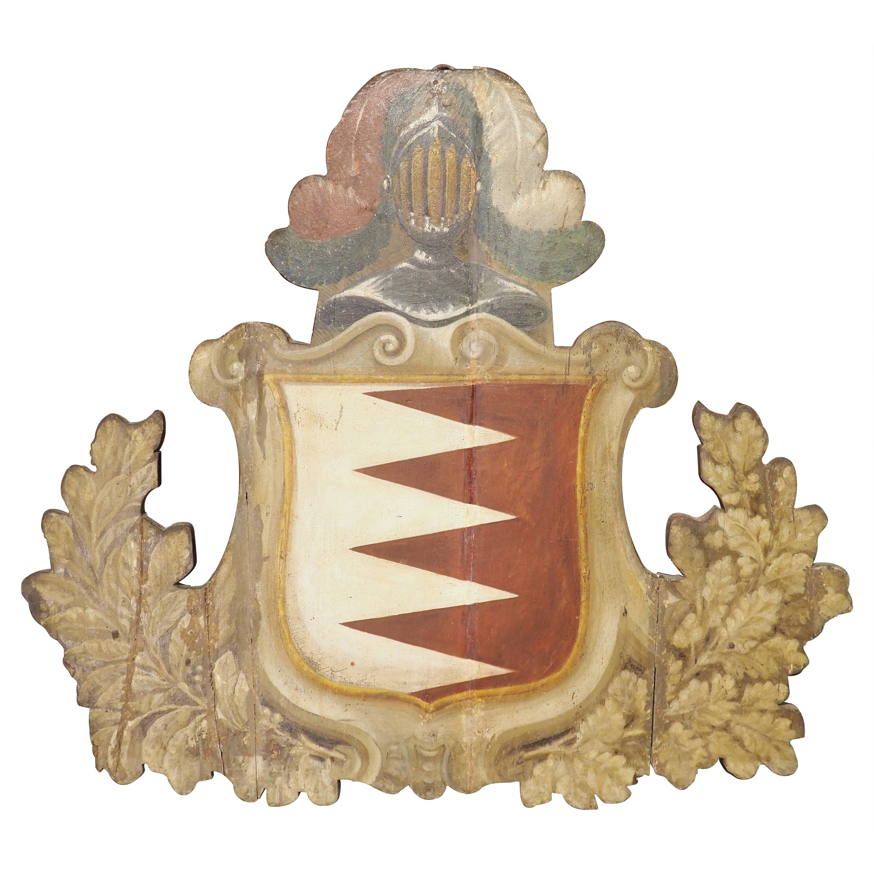 Grand panneau de cartouche toscan ancien peint, 18ème siècle