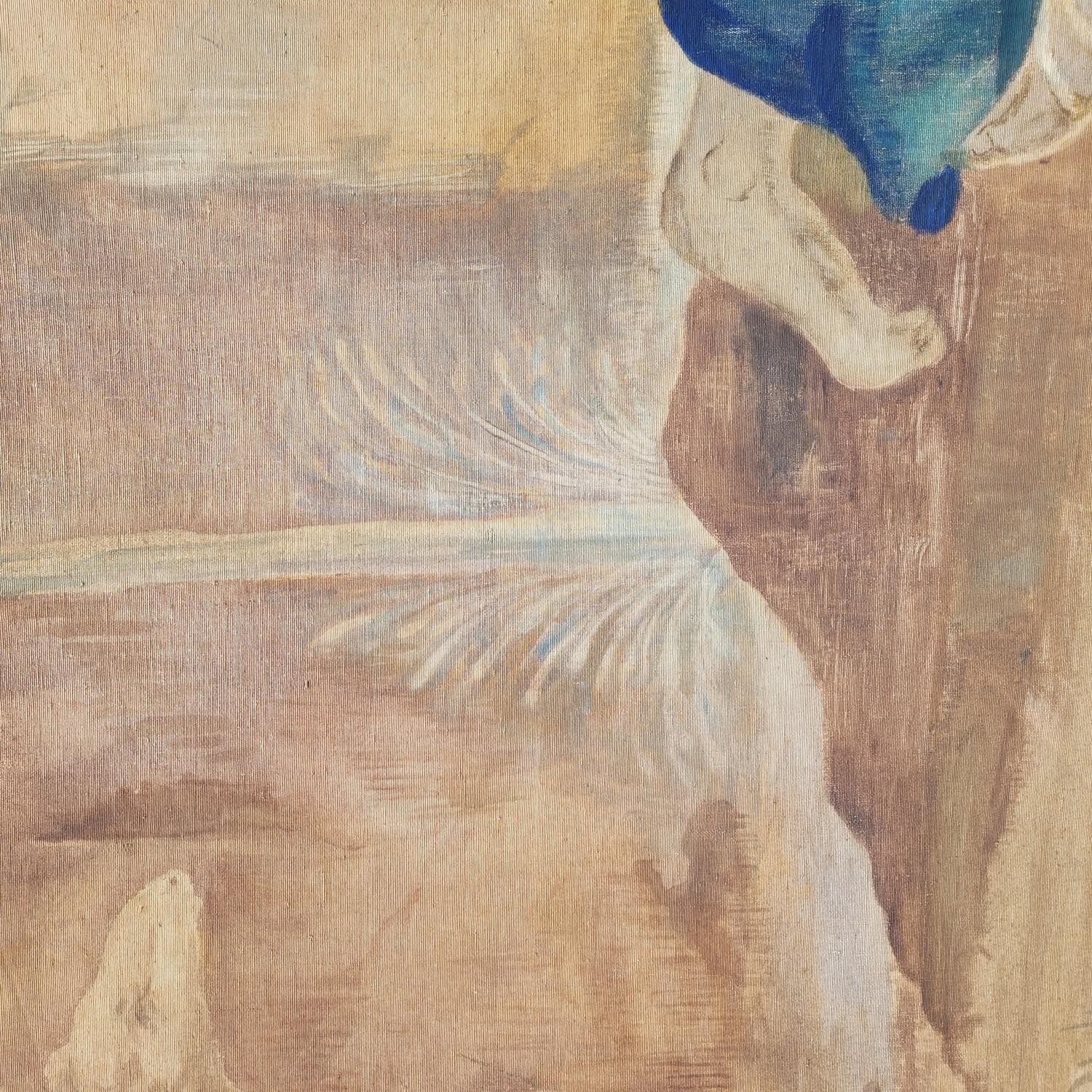 Large Painted Canvas, Figures At The Fountain, Late 19th Century im Angebot 2