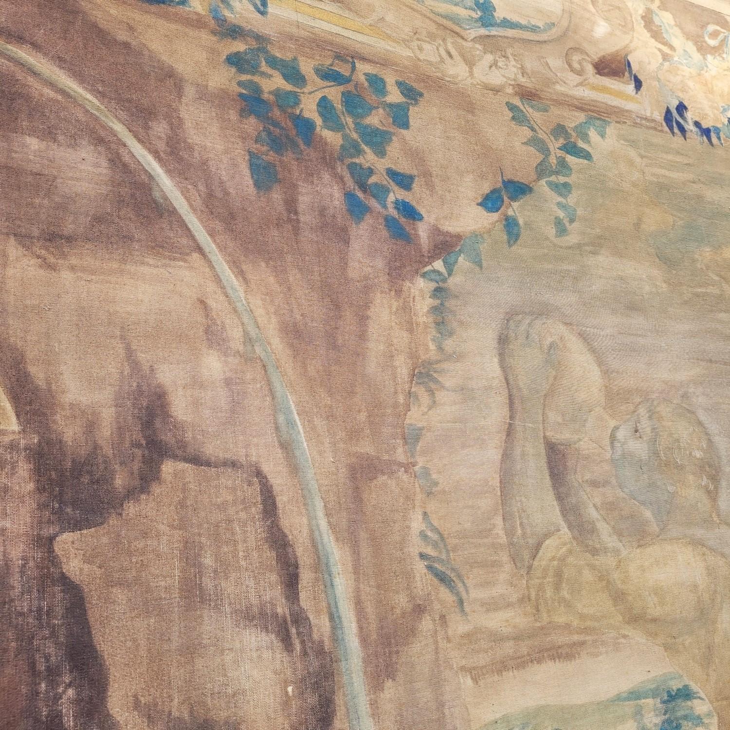 Large Painted Canvas, Figures At The Fountain, Late 19th Century im Angebot 5