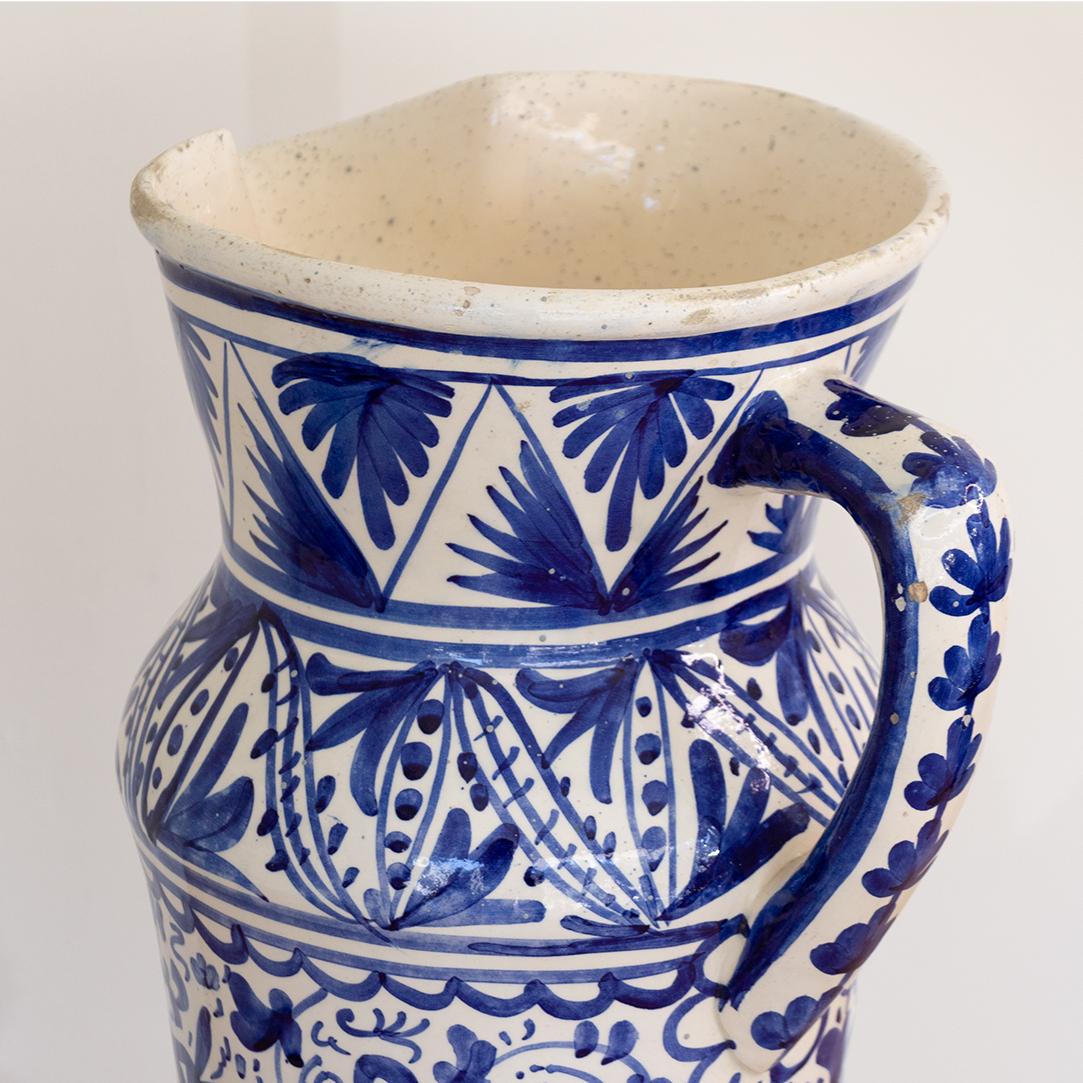 Large Painted Ceramic Pitcher  For Sale 3