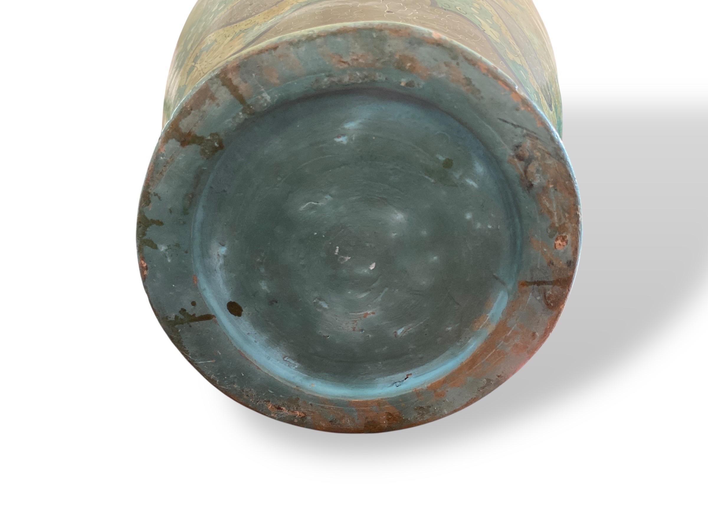 Grande vaso in ceramica dipinta - stile Qajar, Persia, inizio XX secolo In condizioni buone in vendita a Beuzevillette, FR