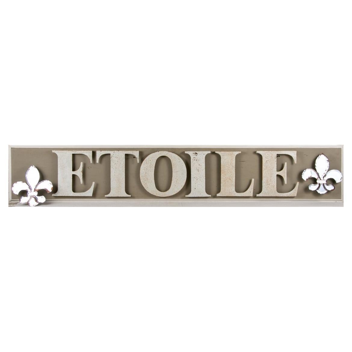 Large Painted Decorative Wood And Metal “Etoile” Sign For Sale