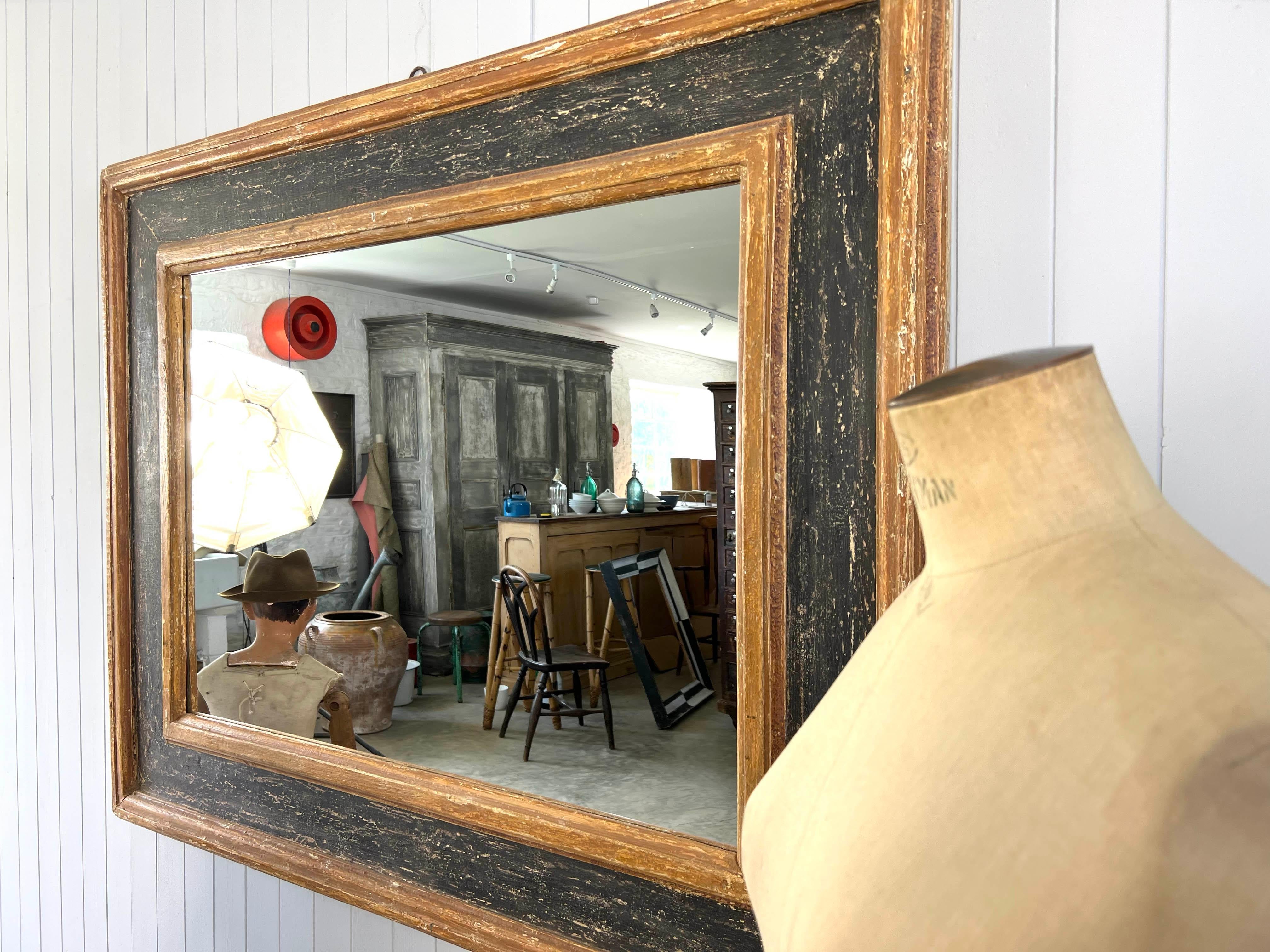 Sourced in Florence this carved rustic and painted frame dates back to Mid 19th Century - the glass is new.

The frame has been restored and the original paint has been gently knocked back, removing any flaky bits and producing this wonderful