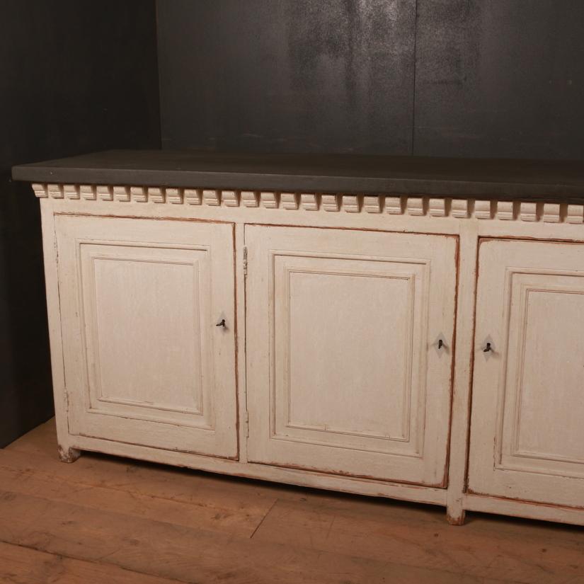 Hand-Painted Large Painted French Sideboard