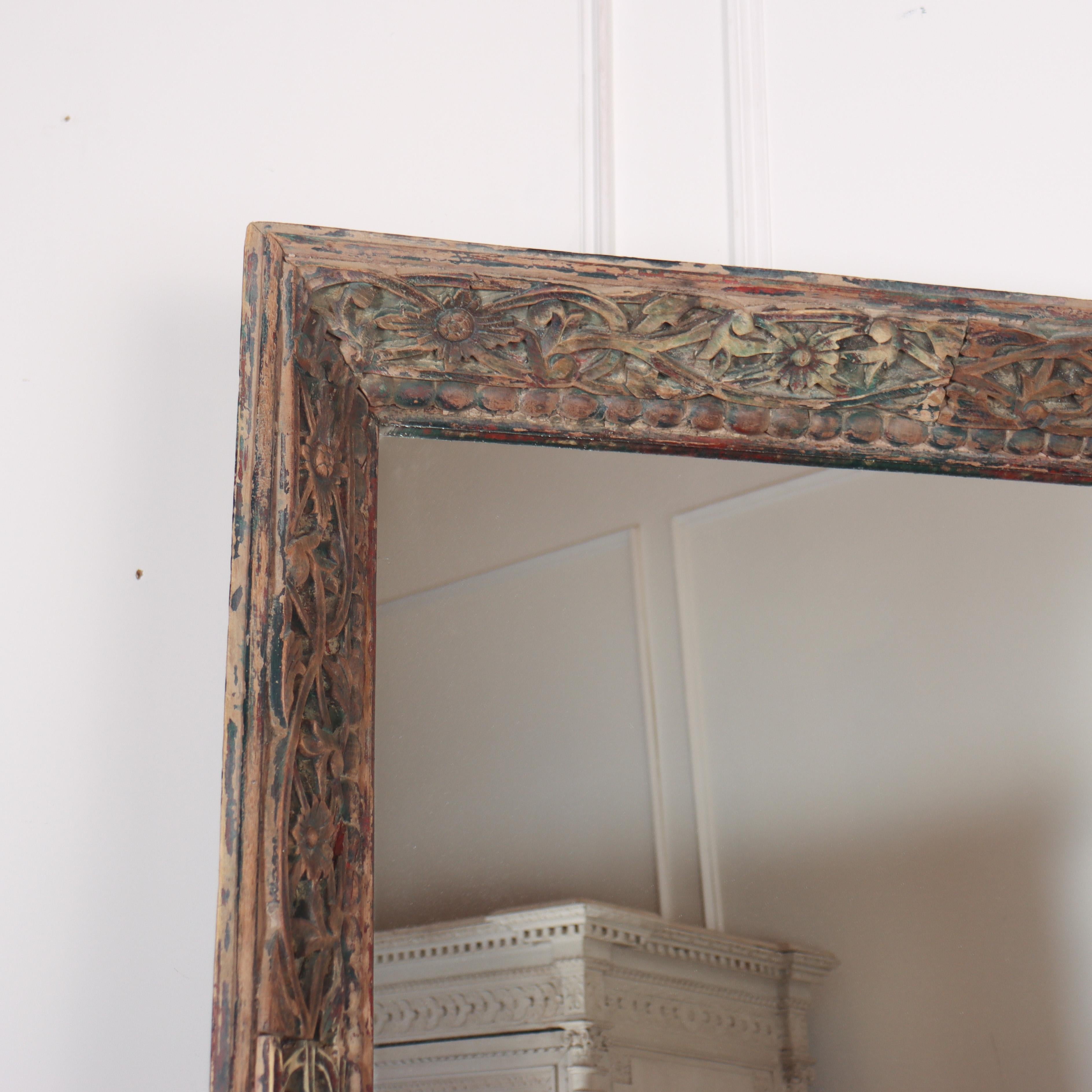 English Large Painted Fretwork Mirror For Sale