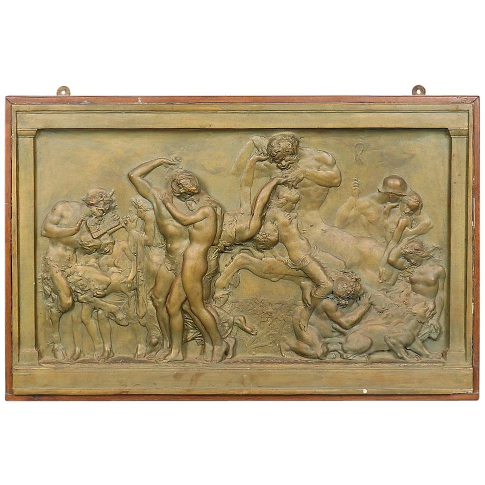 Large Painted Gilt Plaster Frieze