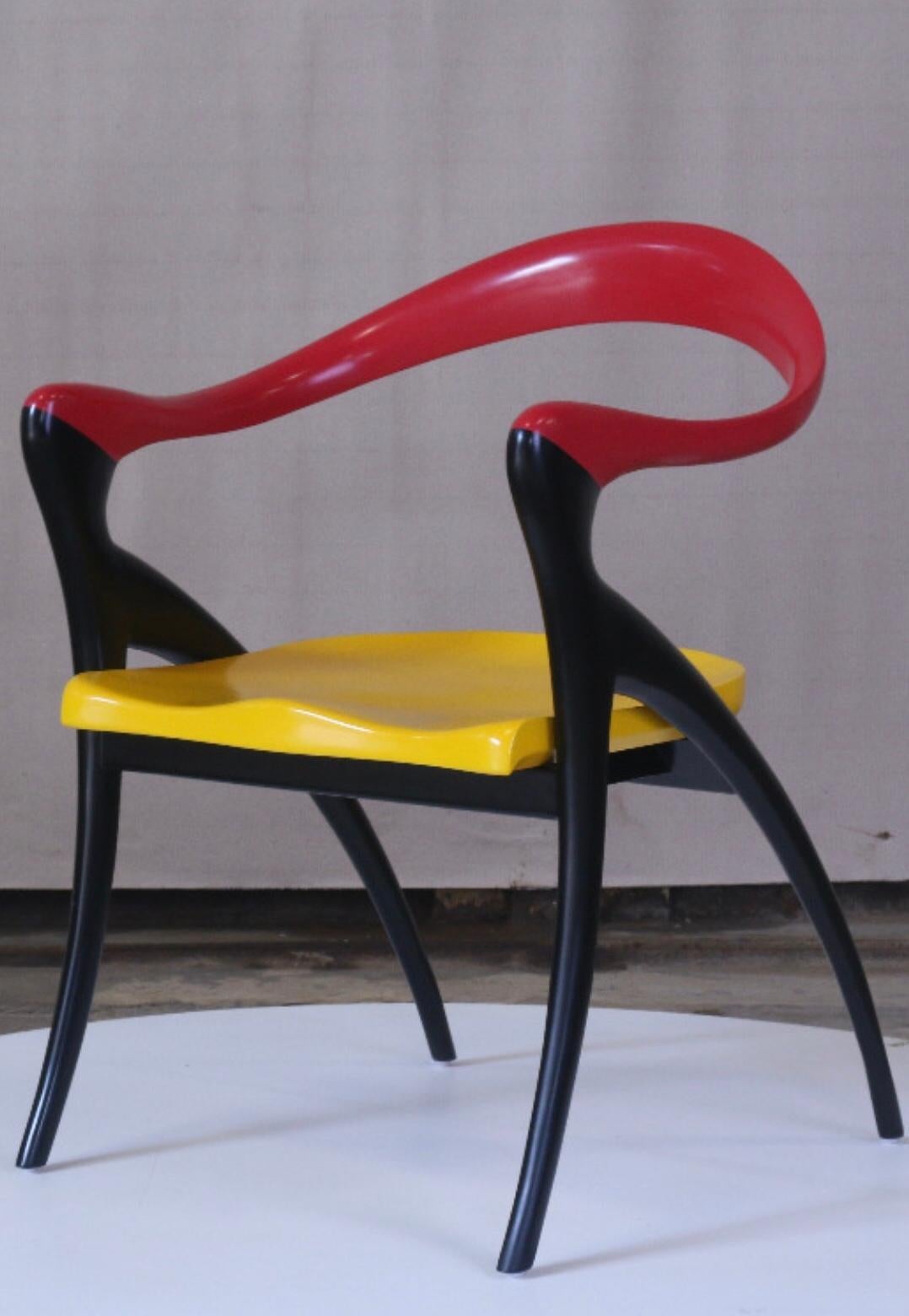 Belge Grands fauteuils en acajou peint Modèle Ode À La Femme d'Olivier de Schrijver en vente