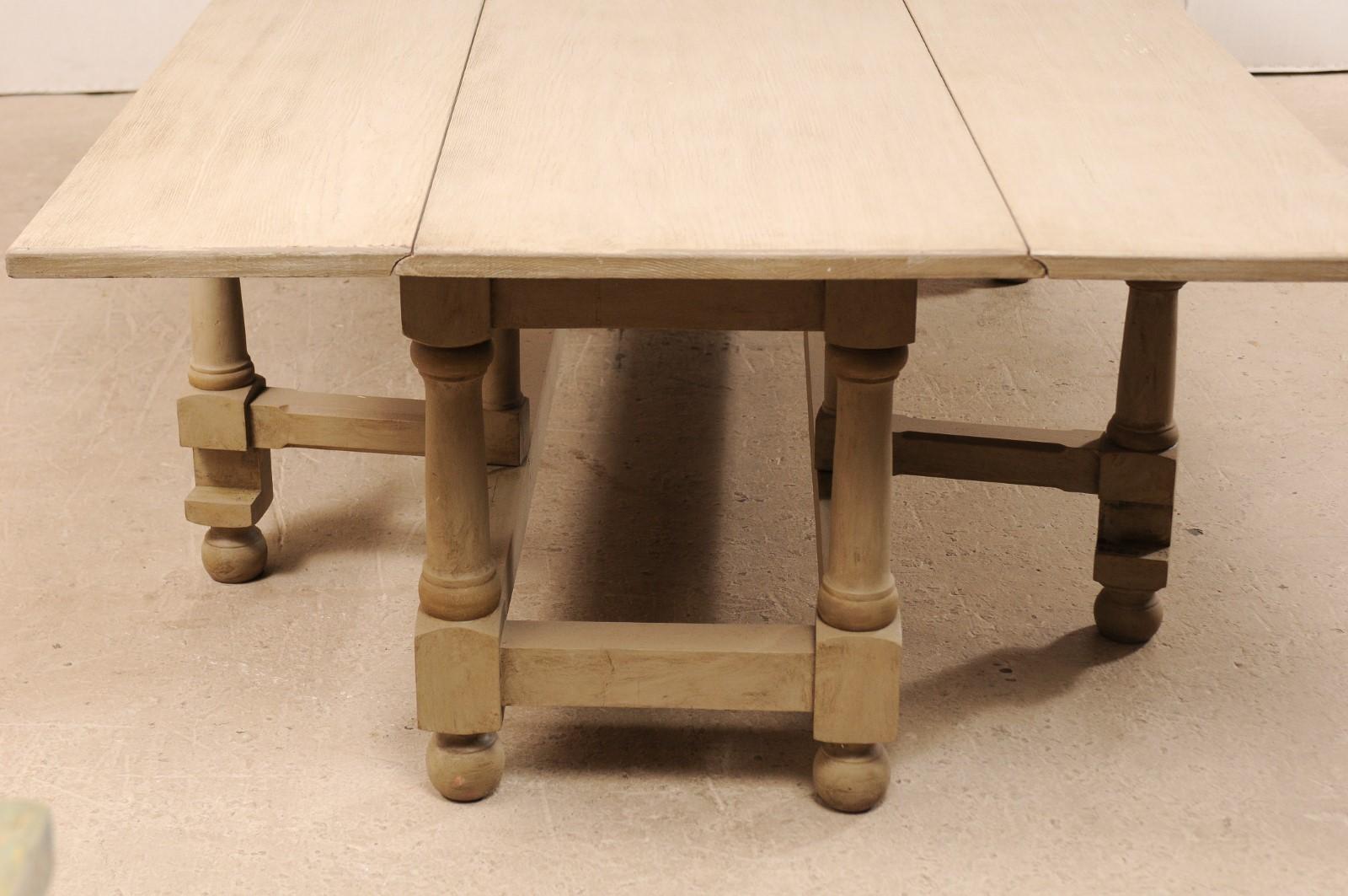 10.5 Ft. Painted Poplar Wood Gate-Leg Dining Table or Great Over-Sized Console 1