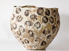 Large Painted Relics Vase Wide Opening