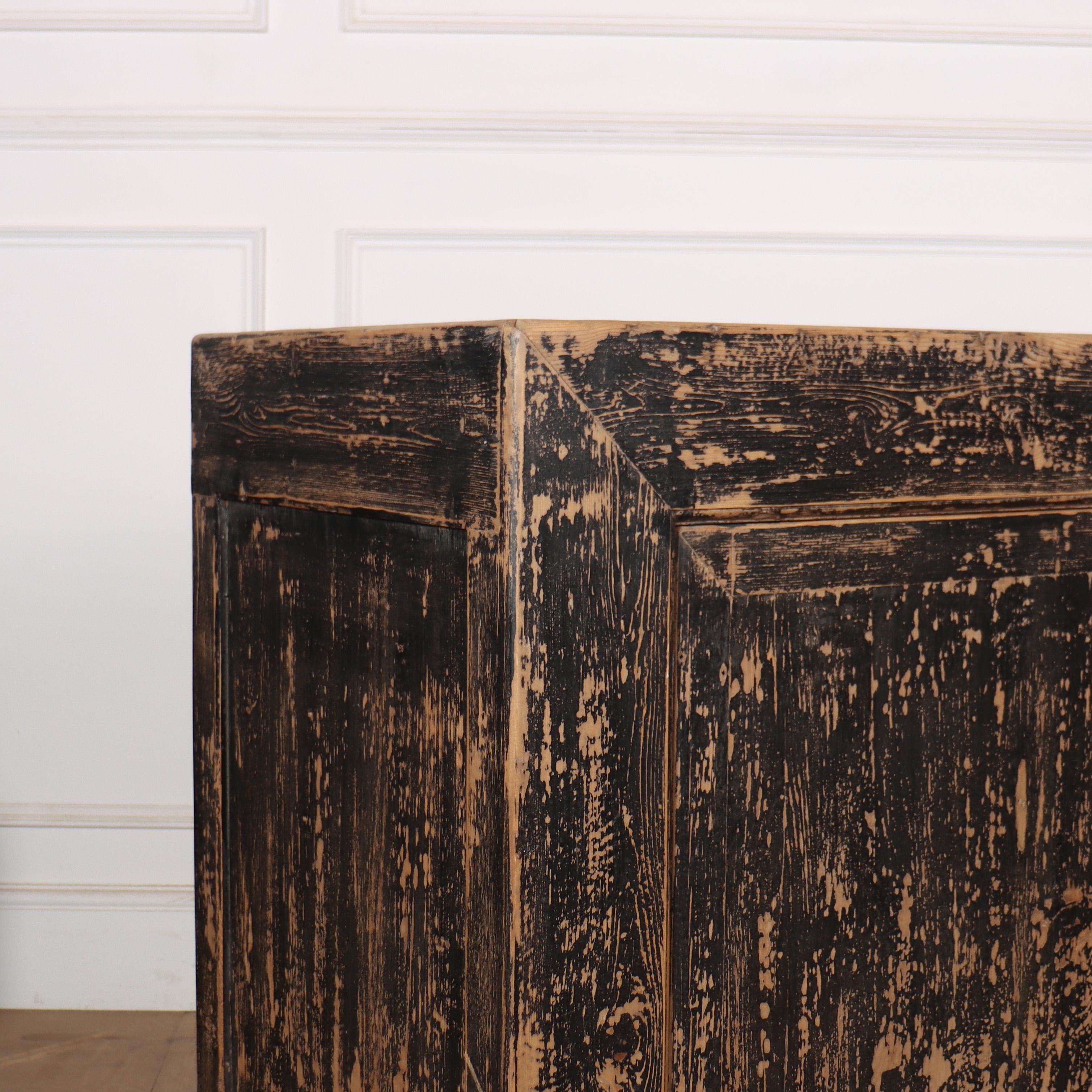 Large 4 door painted pine sideboard with a distressed black finish.

Reference: 8151

Dimensions
89 inches (226 cms) Wide
19 inches (48 cms) Deep
34.5 inches (88 cms) High