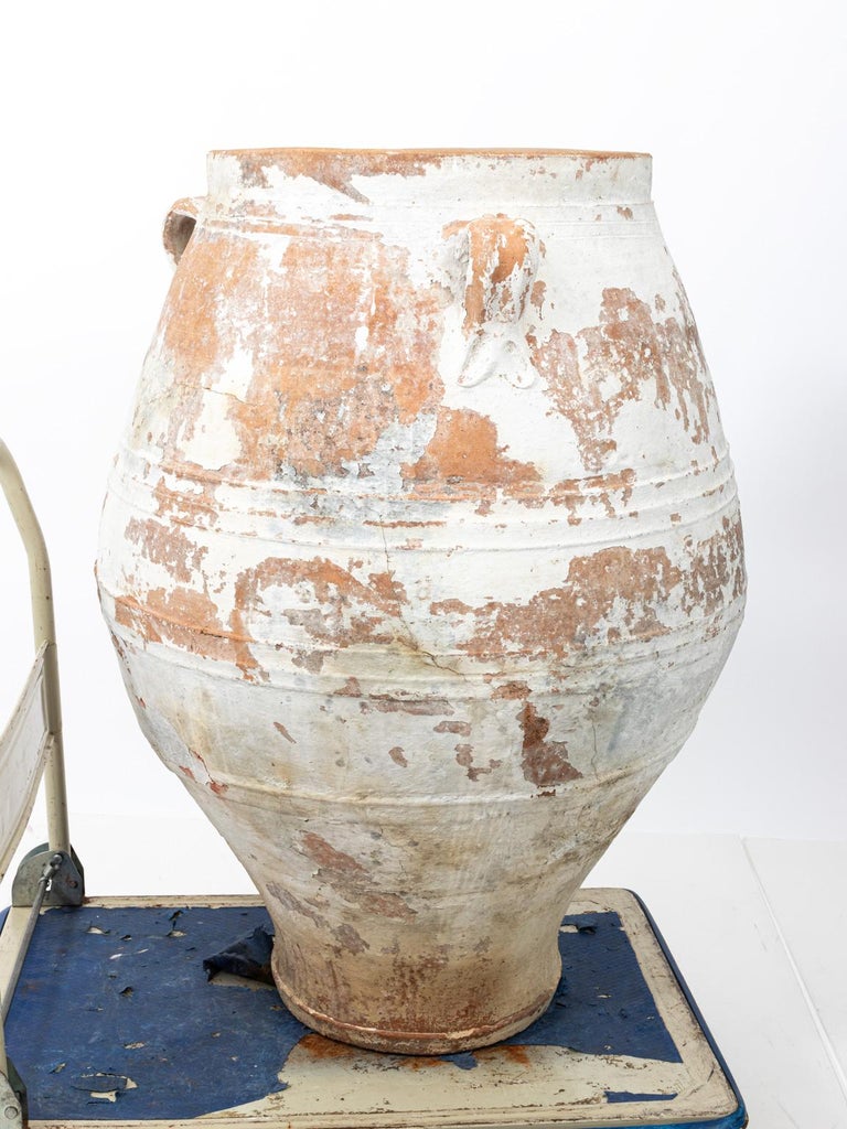 Large Painted Terracotta Oil Jar at 1stDibs