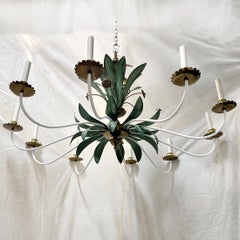 Large Painted Tole Chandelier