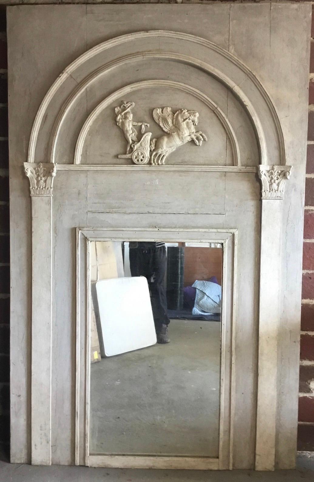 Mirror Large Painted Trumeau For Sale