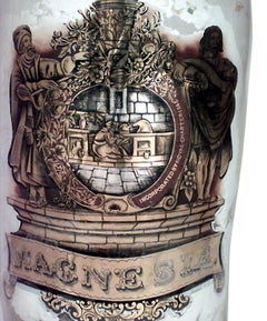 Großes bemaltes viktorianisches Apothekergefäß