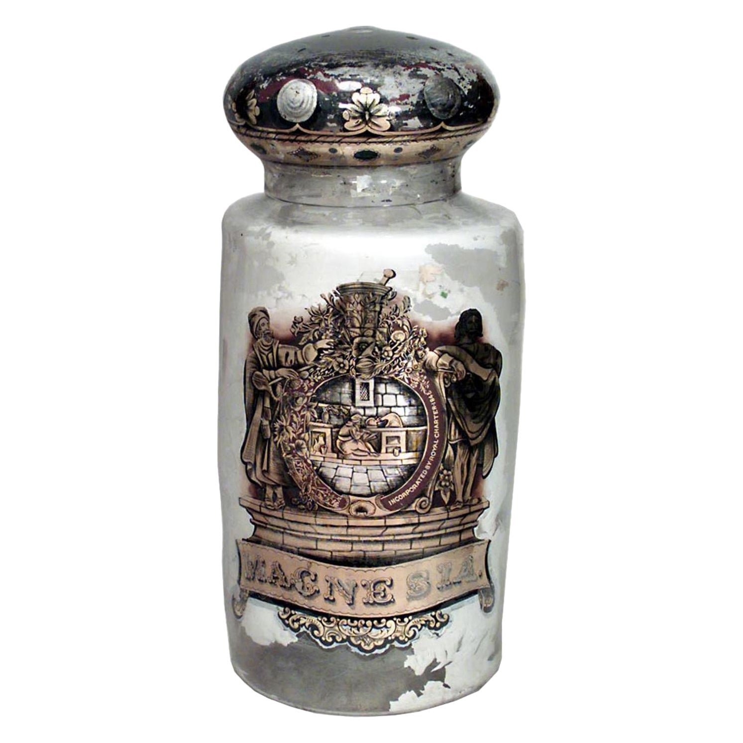 Large Painted Victorian Apothecary Jar For Sale