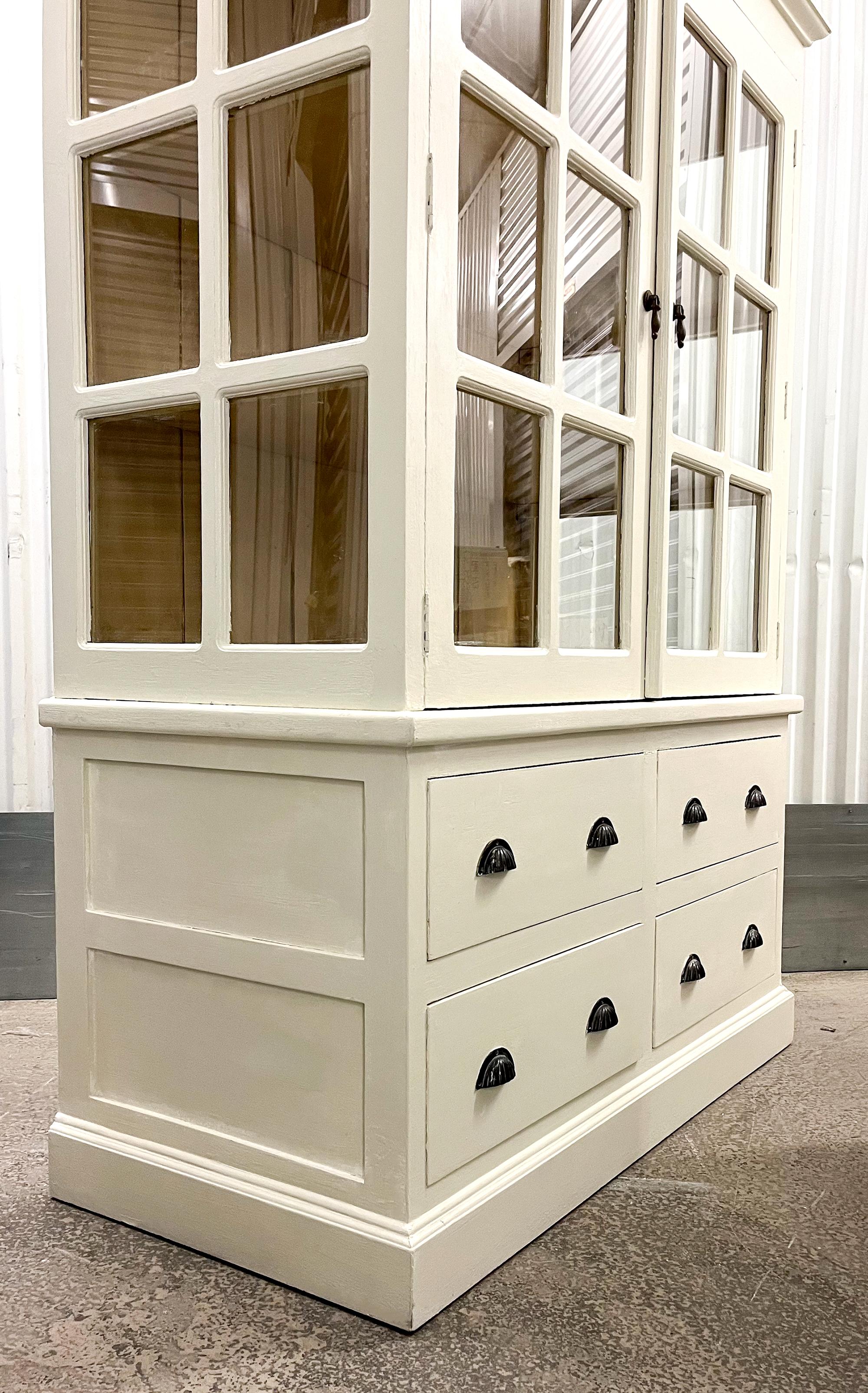 Large Painted Victorian Apothecary Style Glazed Cabinet Cupboard 1