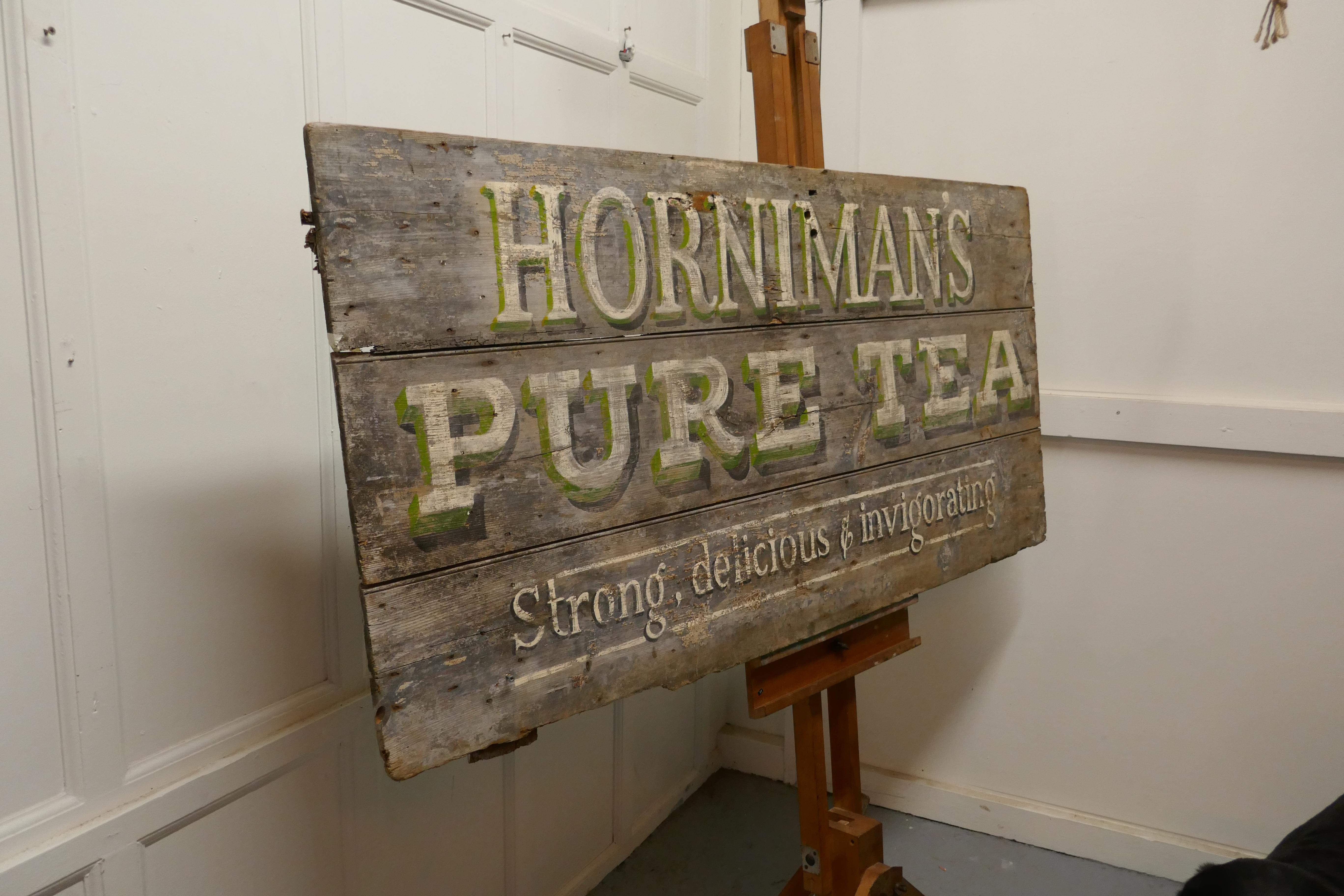 Large Painted Wooden Advertising Sign, “HORNIMAN’S PURE TEA” For Sale 2