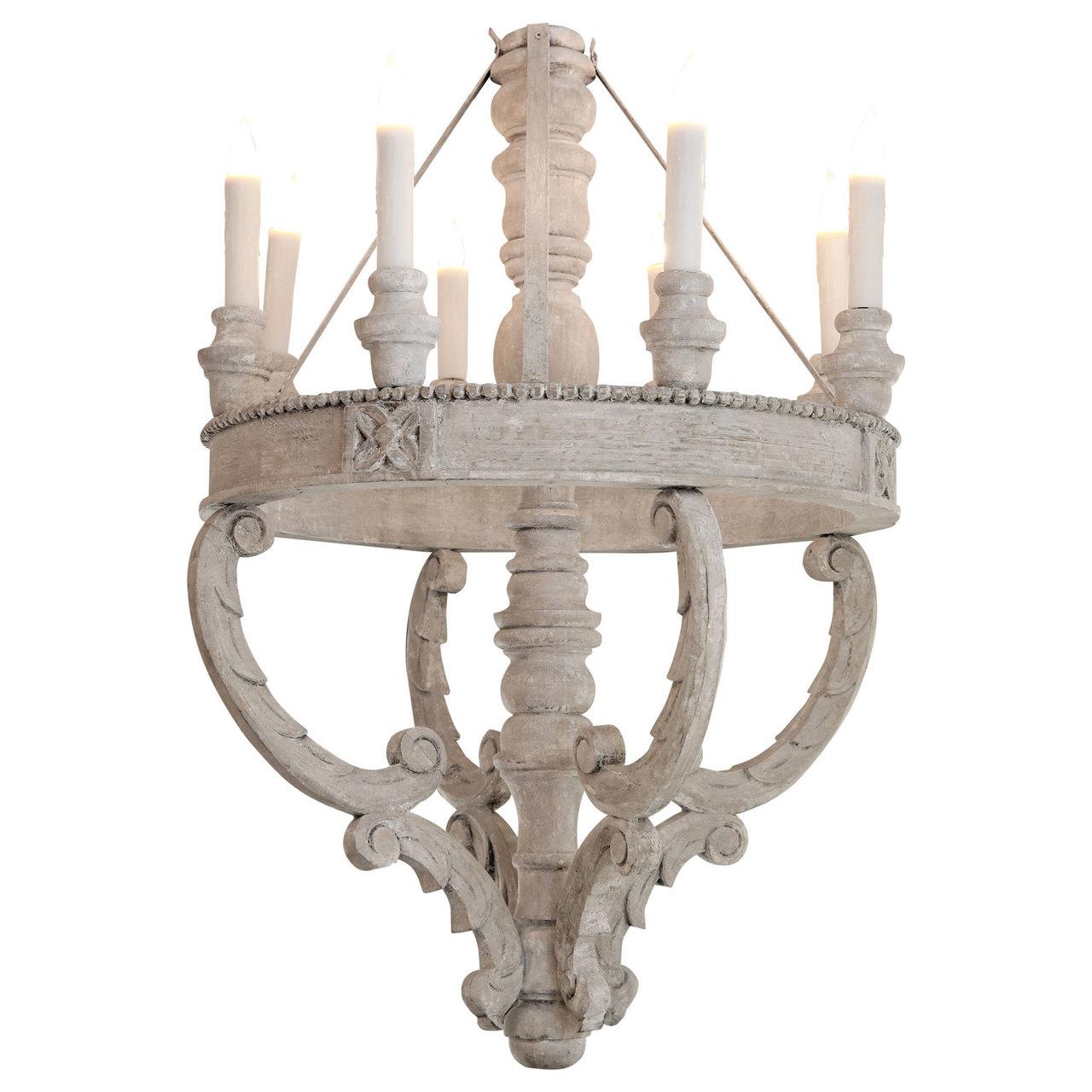 Contemporary Large Painted Wood Chandelier For Sale