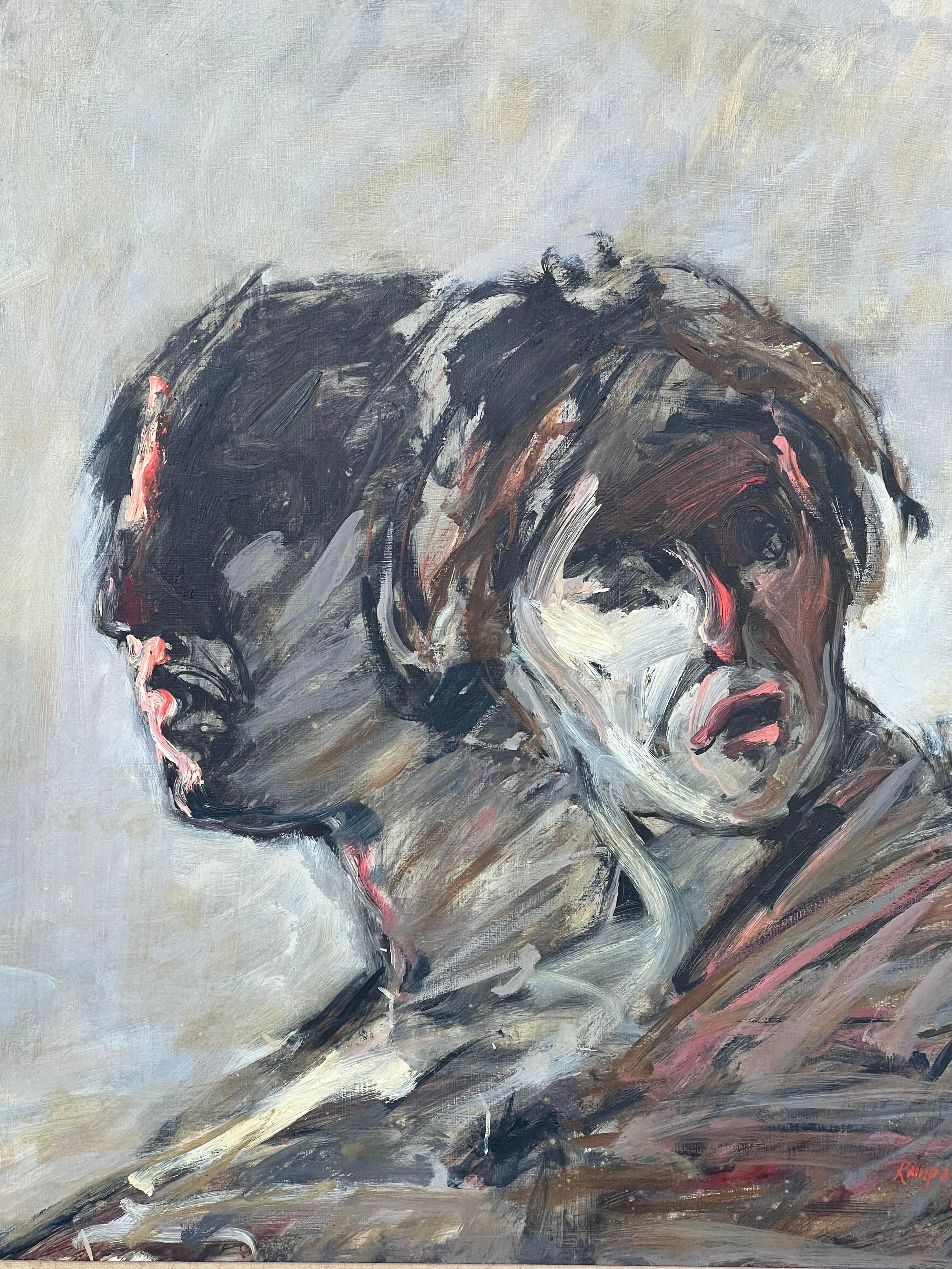 A large modern painting by Frank Rampolla. 