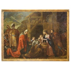 Large Painting Early 18th Century Religious Scene