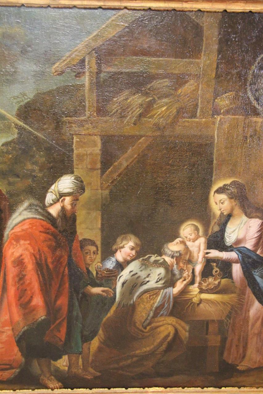 Großes Gemälde Religiöse Szene aus dem frühen 18 (Französisch) im Angebot