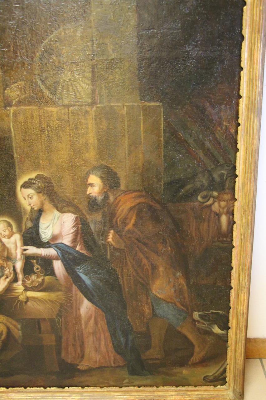 Large Painting Early 18th Century Religious Scene In Good Condition For Sale In charmes, FR