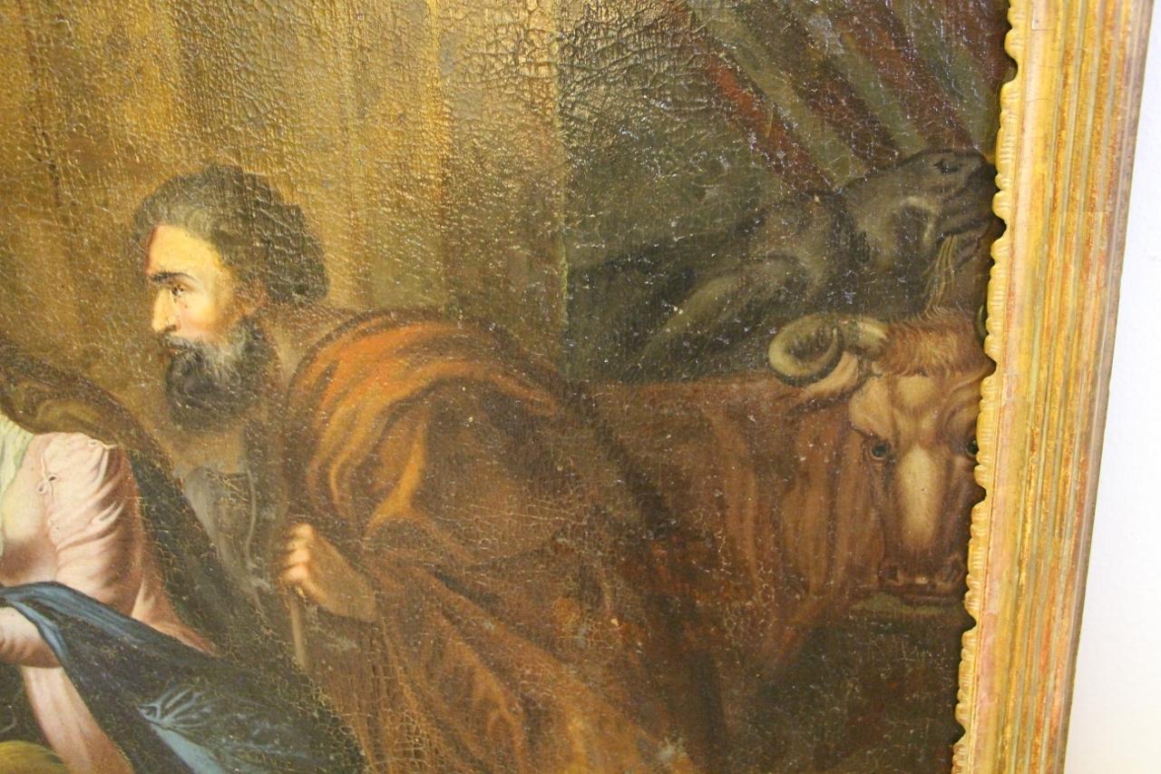 Großes Gemälde Religiöse Szene aus dem frühen 18 (Farbe) im Angebot