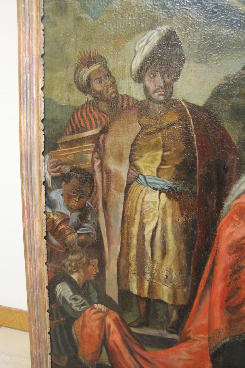Large Painting Early 18th Century Religious Scene For Sale 4