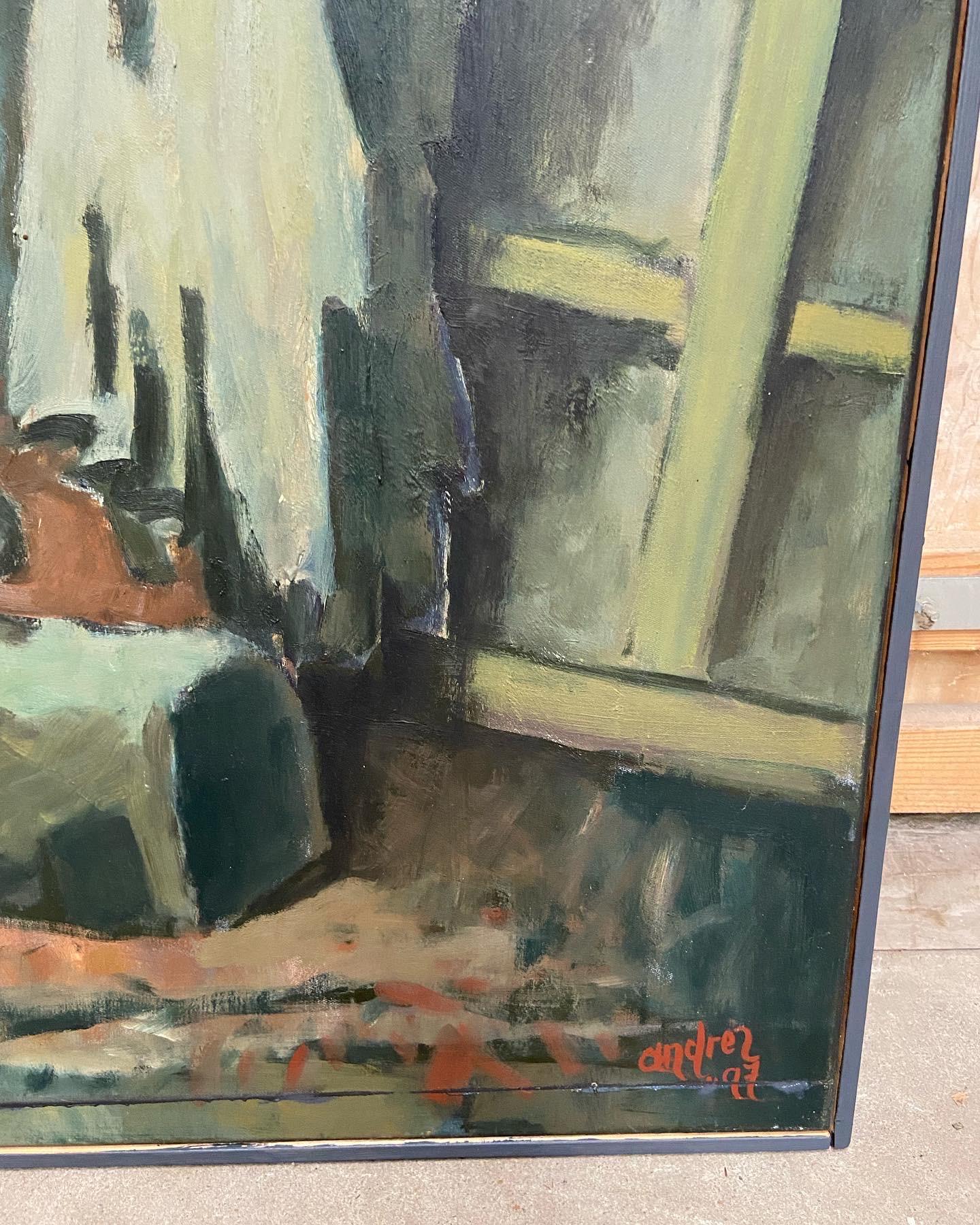 Large Painting of a Painting Studio In Good Condition For Sale In LELYSTAD, FL
