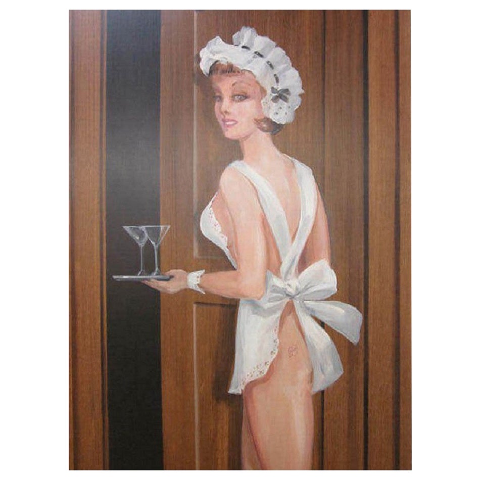 Grande peinture d'une femme par Lee Ames