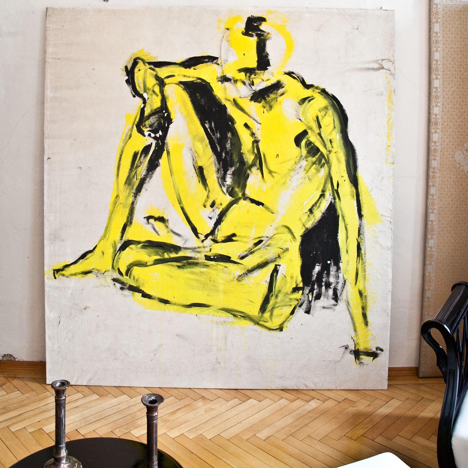 Large Painting of an Abstract Nude, End of 20th Century 4