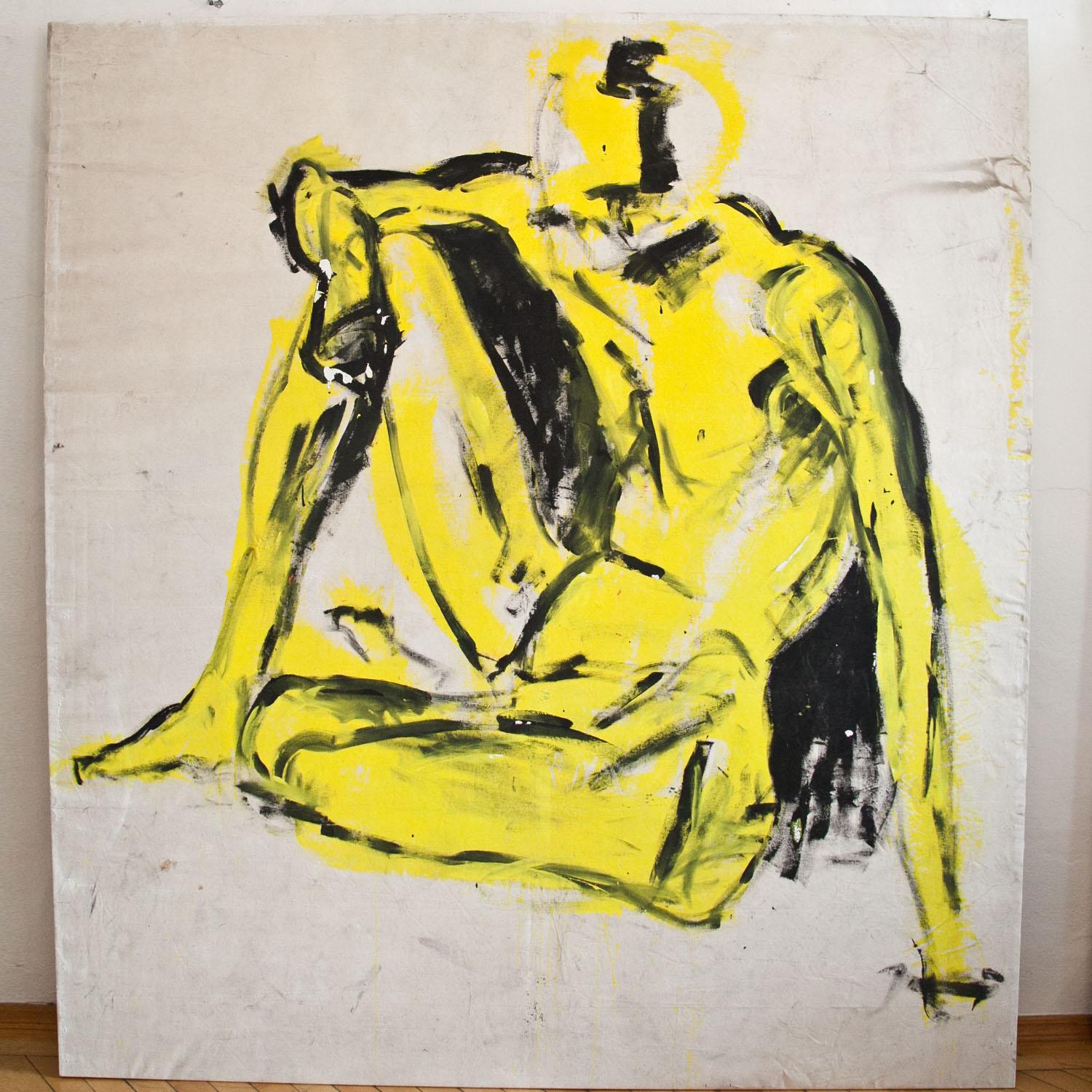 Large Painting of an Abstract Nude, End of 20th Century 2