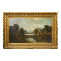 Large Painting of ‘River Landscape’ by Edmund Darch Lewis American, 1835-1910