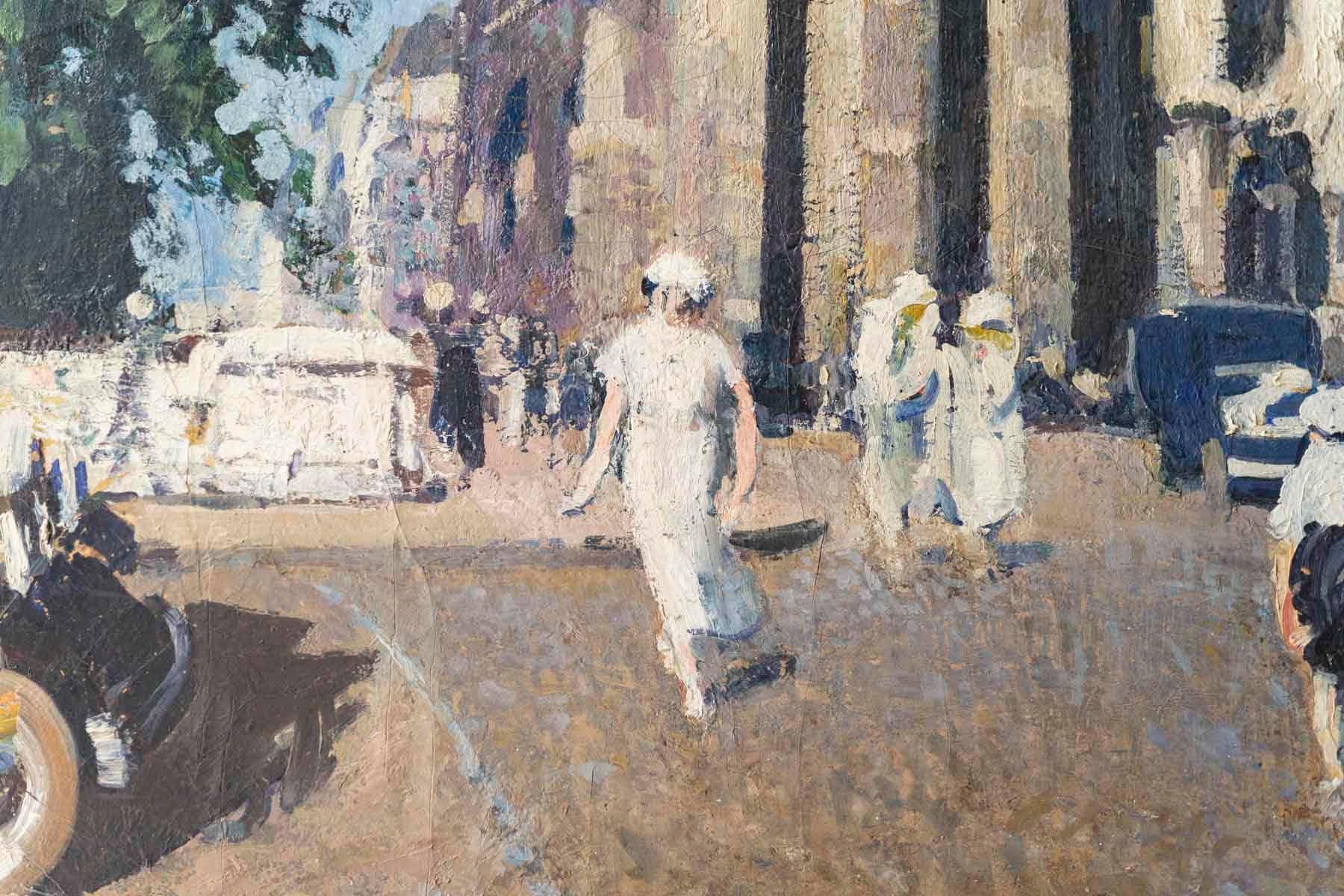Großes Gemälde, Öl auf Leinwand von Jean Franck Baudoin, Notre Dame de Paris. im Zustand „Gut“ im Angebot in Saint-Ouen, FR