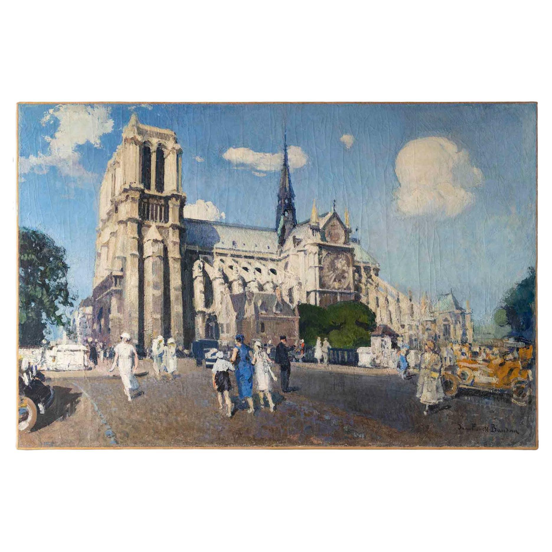 Cuadro grande, Óleo sobre lienzo de Jean Franck Baudoin, Notre Dame de París.