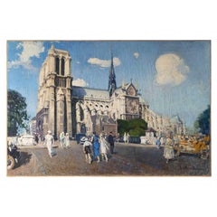 Cuadro grande, Óleo sobre lienzo de Jean Franck Baudoin, Notre Dame de París.