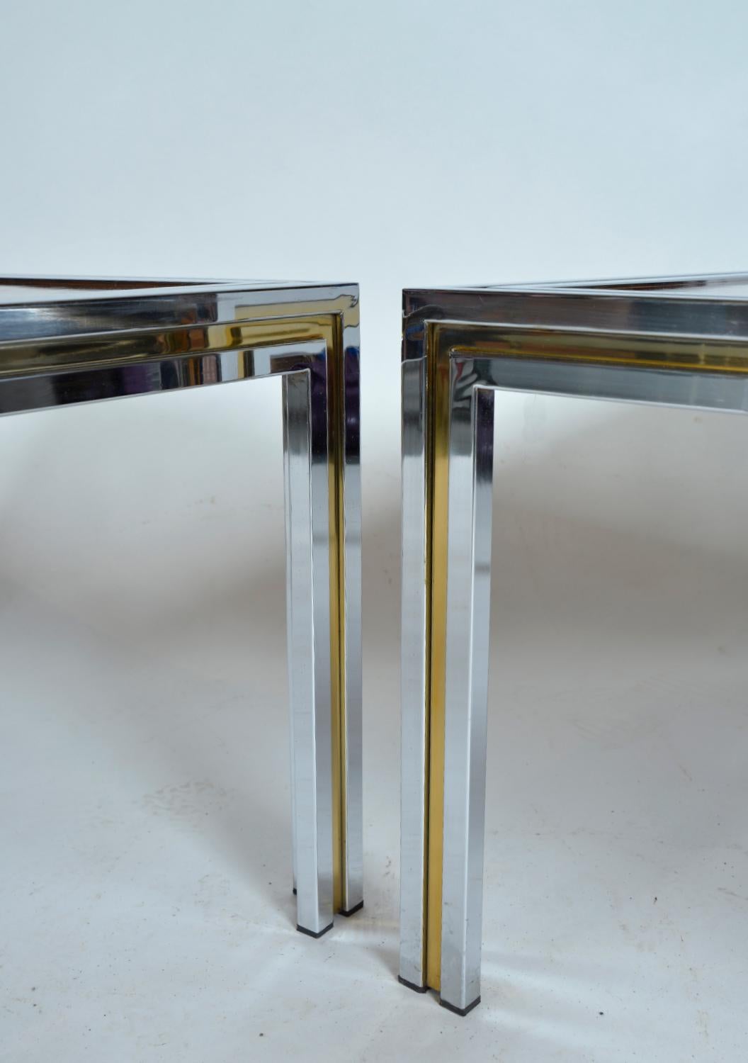 Paire de lampes d'appoint en loupe d'orme en laiton chromé italiennes des années 1970 en vente 5