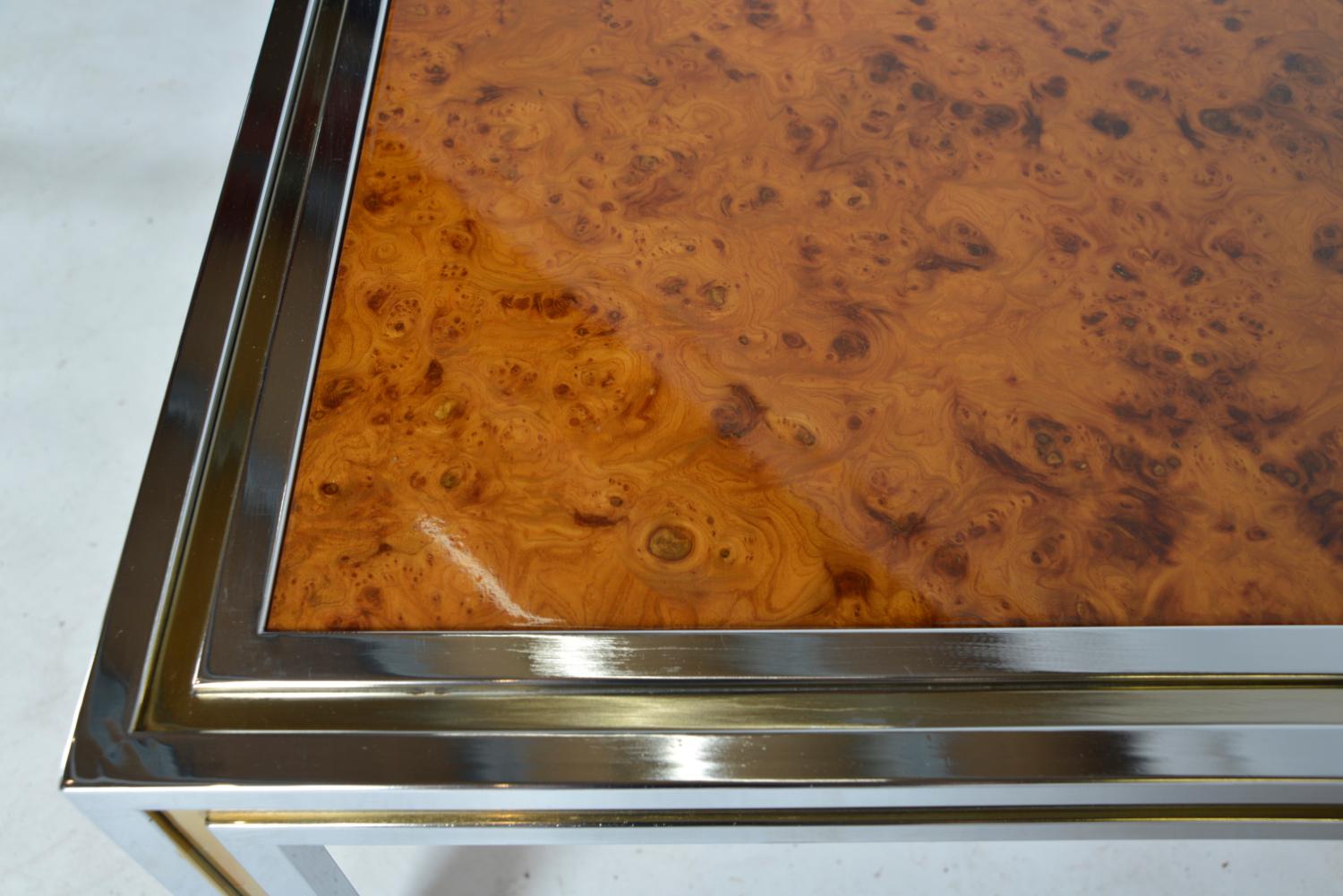 Paire de lampes d'appoint en loupe d'orme en laiton chromé italiennes des années 1970 en vente 10