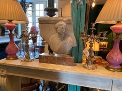 Large Pair 19th C Candlesticks Candleholder Silver-plate Mood light Dining Table