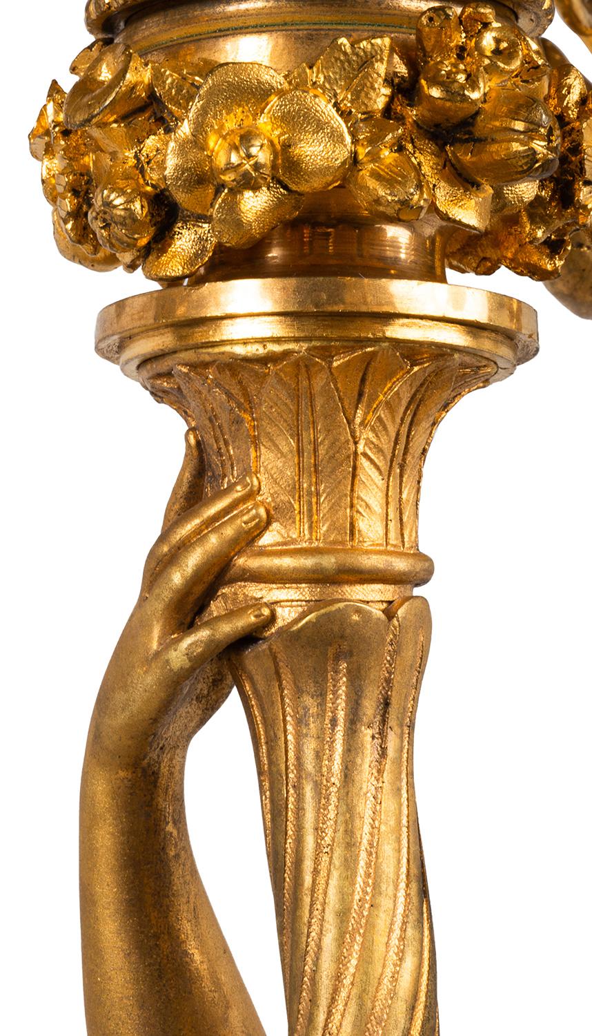 Bronze Grande paire de candélabres classiques du 19ème siècle en vente