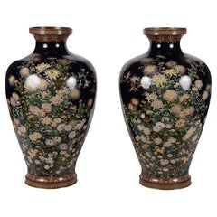 Large Pair 19th Century Cloisonné Vases, Att. Hayashi Kodenji
