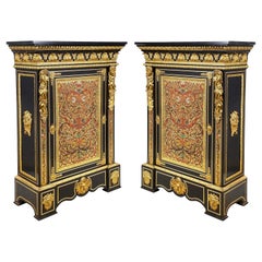 Large Pair 19th Century French Boulle Cabunets