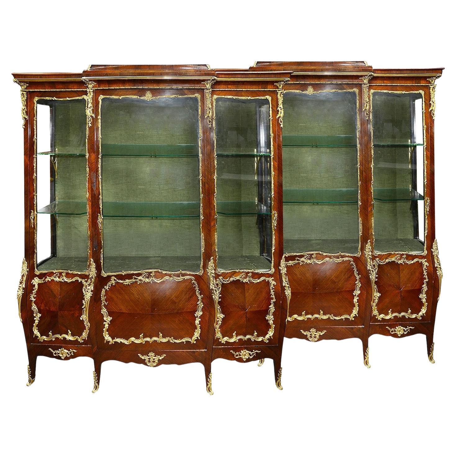Large Pair 19th Century French Louis XVI Style Vitrines For Sale